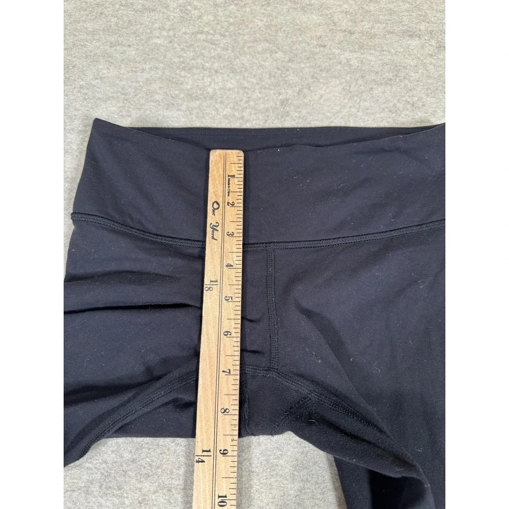 Lululemon Leggings Womens 4 Black Capri Foldover Waist Yoga Athletic Gym Stretch